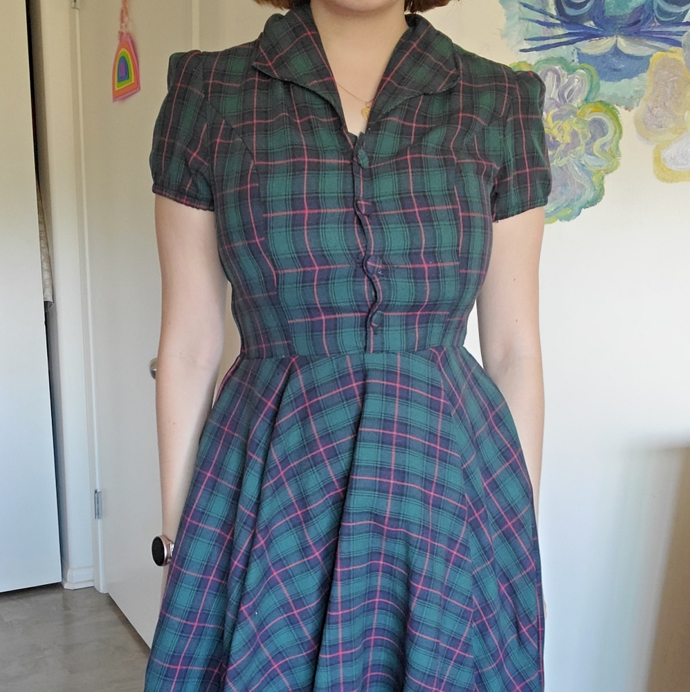 Unique Vintage Plaid Dress